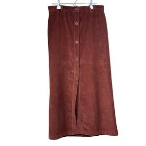 First Rite russet brown corduroy maxi skirt